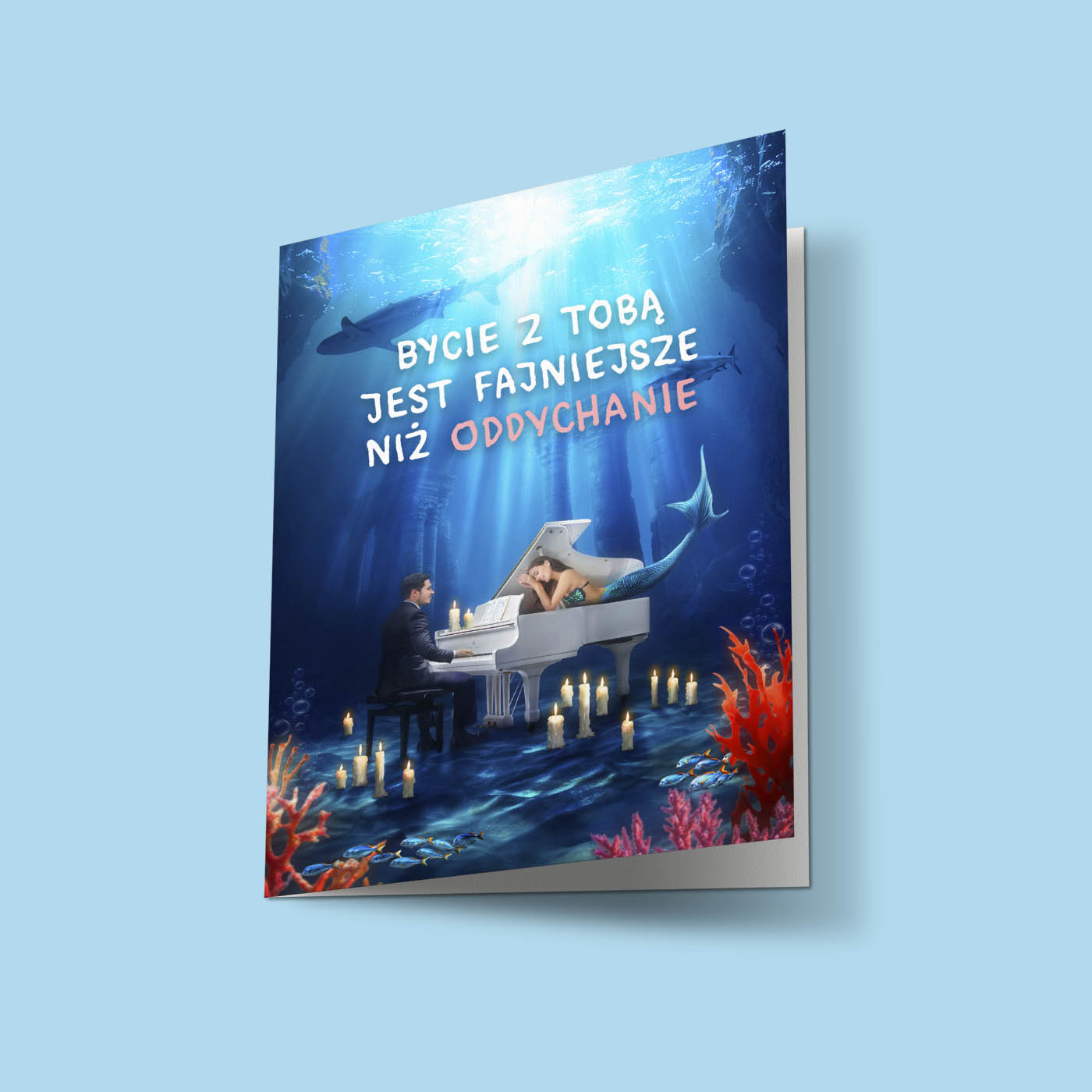 Kartka Ocean „Bycie z Tobą jest fajniejsze niż oddychanie"