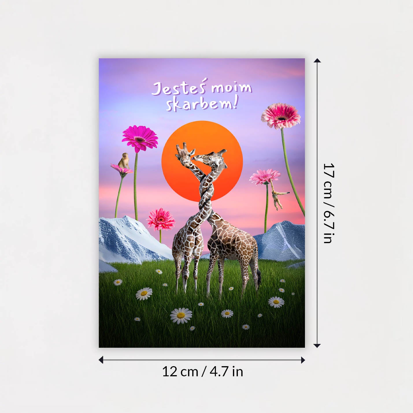 Kartka Żyrafy „Jesteś moim skarbem"
