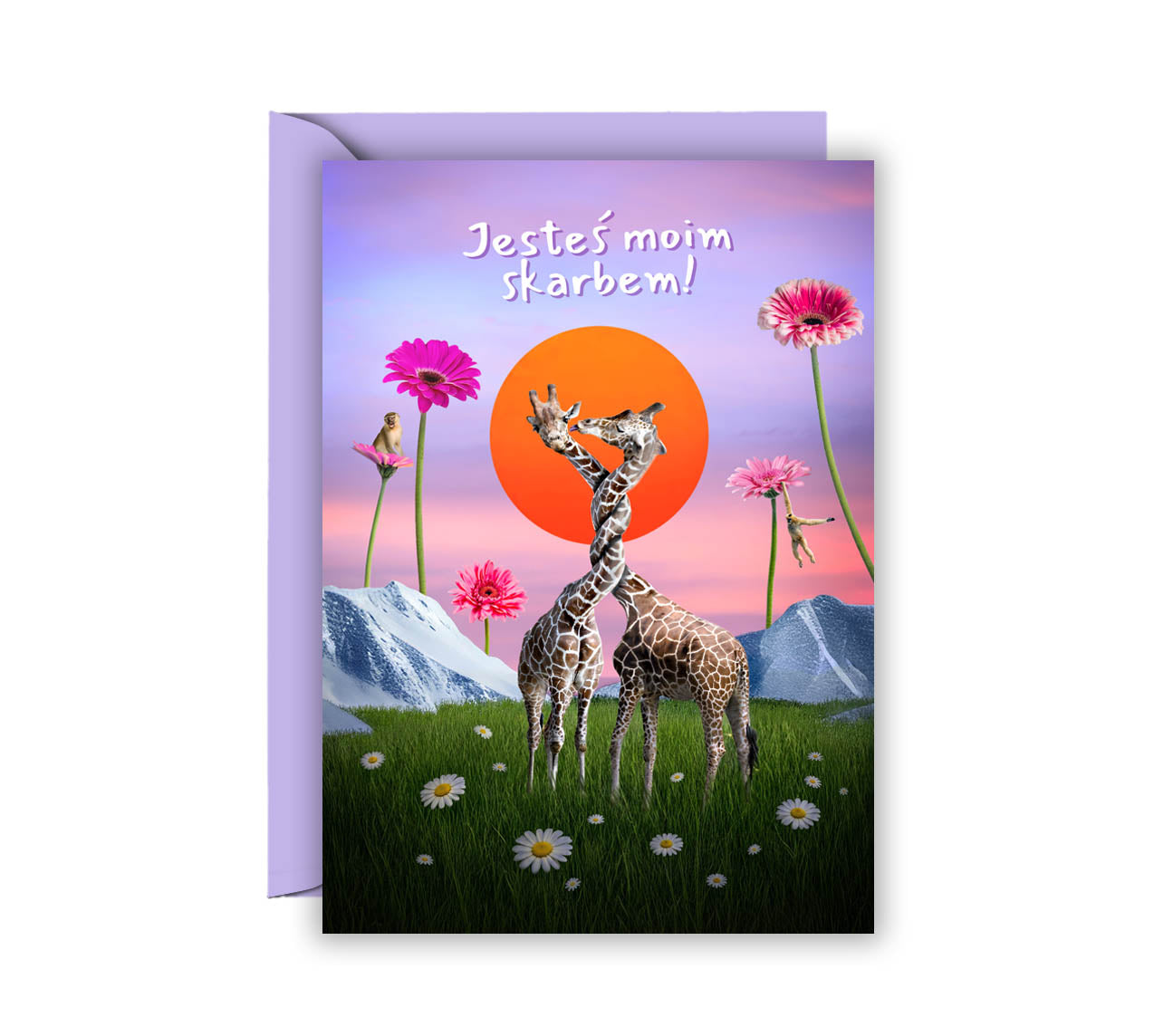 Kartka Żyrafy „Jesteś moim skarbem"
