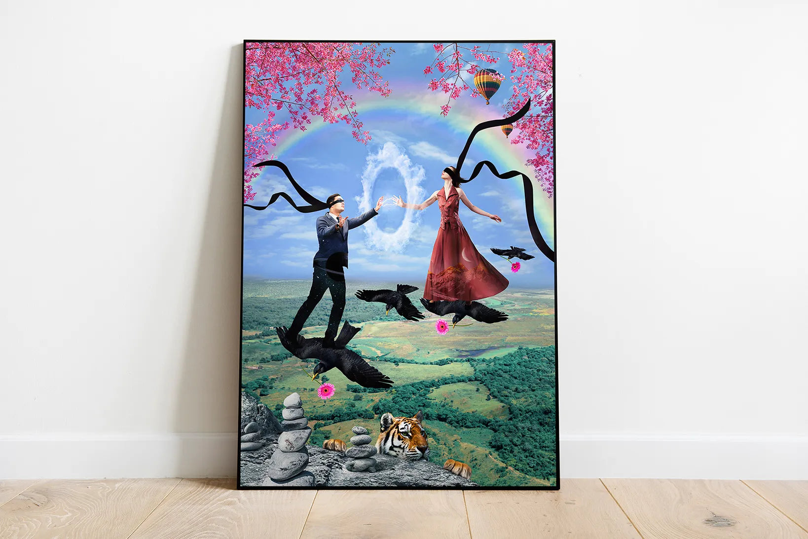Surrealistyczny plakat do wnętrz „Love Is Blind”