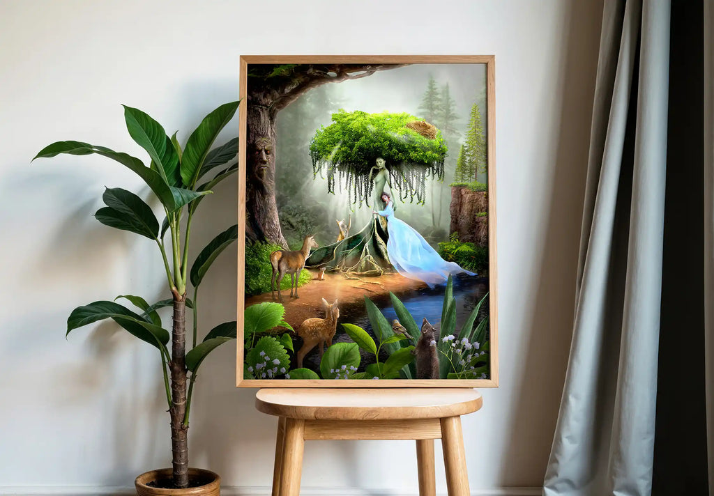 Plakat ścienny Matka Natura w ramie, obraz do salonu i sypialni, nowoczesny wystrój wnętrz.