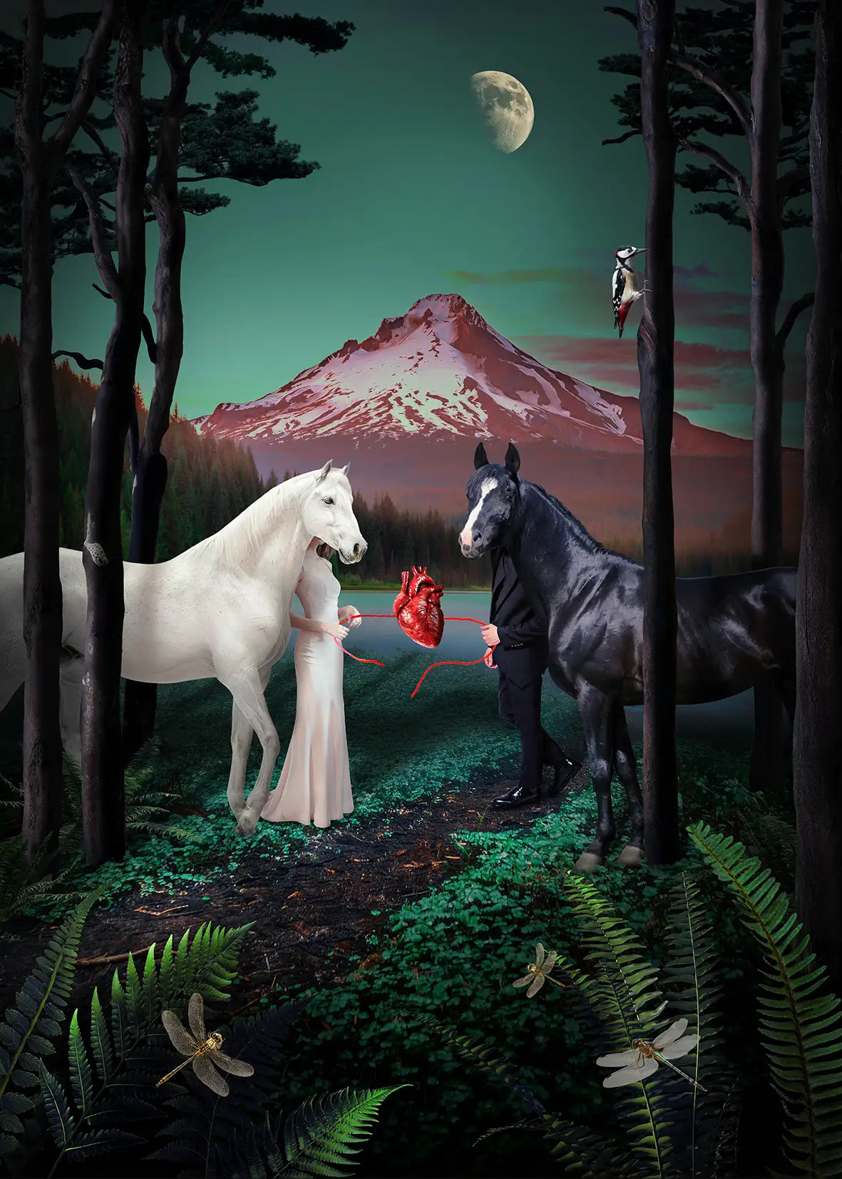 Plakat Wild Hearts w ramie – surrealistyczna grafika artystyczna